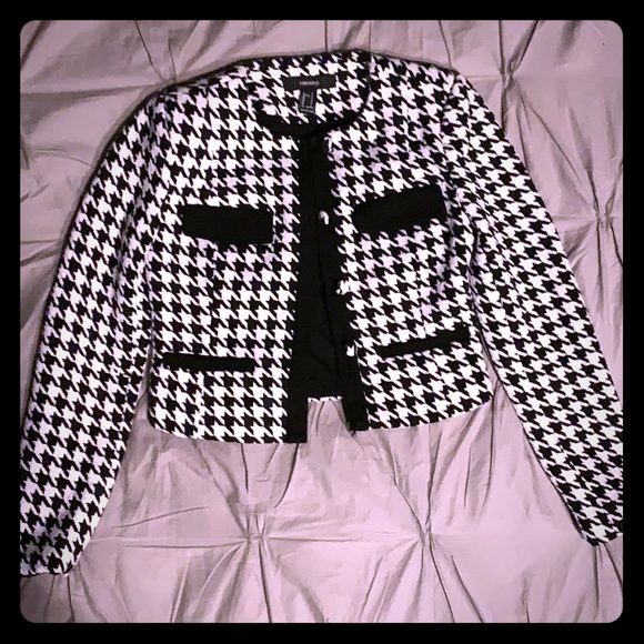 Houndstooth Cropped Blazer - Picture 1 of 2
